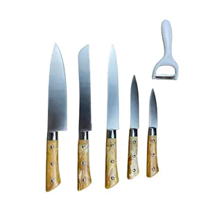 6 pièces professionnel japonais damas acier Restaurants maison cuisine Sharp Chef couteau ensemble