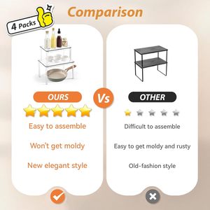 収納キャビネット2パックスタック可能アクリルキャビネットオーガナイザー棚透明スパイスラック付き - Product Image 5