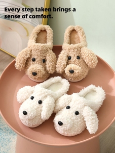 Chaussons d'intérieur chauds et antidérapants en peluche <span class=keywords><strong>pour</strong></span> hommes et femmes, motif <span class=keywords><strong>chien</strong></span> Teddy mignon, à bout fermé, <span class=keywords><strong>pour</strong></span> couple - Product Image 6