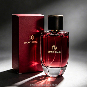 Botella de <span class=keywords><strong>Perfume</strong></span> de Lujo de 50ml 100ml, Botella de Vidrio Rubí Vacía con Atomizador, Envase de Fragancia de Alta Gama con Caja de Regalo Premium - Product Image 1