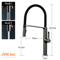 Nouveau mélangeur à col d'oie robinet de cuisine à tirette 304 acier inoxydable Gunmetal gris robinets de cuisine en laiton pulvérisateur évier robinets noir