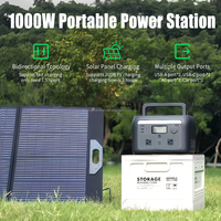 Station d'alimentation portable intelligente en gros 1000W 600Wh avec double prise CA US 110V, contrôle Bluetooth WiFi via application, batterie extensible