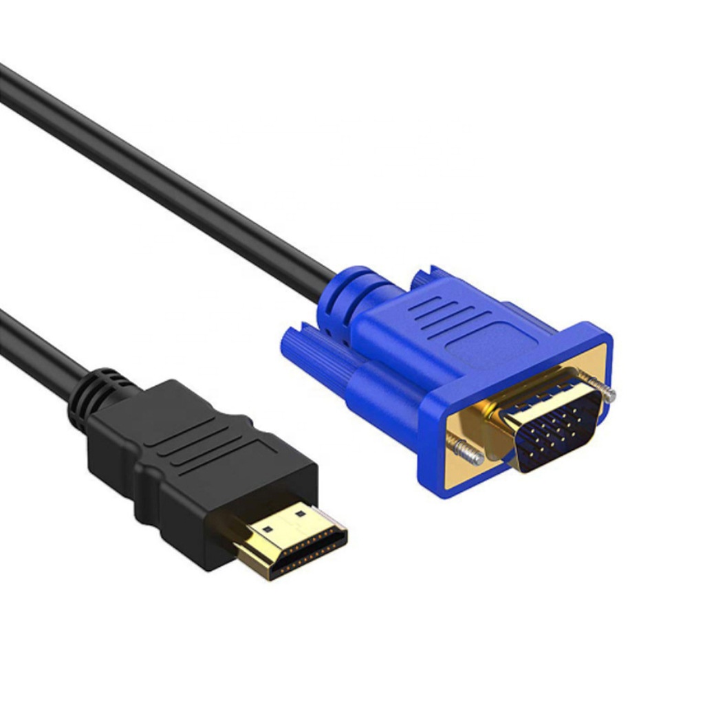 Kabel Konverter HDMI Ke VGA HD Kabel Audio D-SUB Kabel Adaptor Video Jantan untuk HDTV PC Monitor Komputer untuk TV