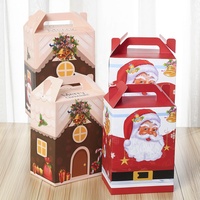 Boîte de Noël bon marché en gros boîte de poignée d'emballage en papier pour cadeau de Noël boîte de poupée en papier bonbon doux
