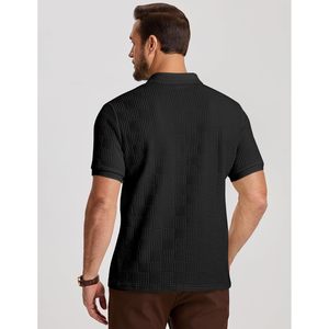Camiseta Polo de Punto Texturizado para Hombre FOXA, Manga Corta, Transpirable, Elástica, para Golf - Product Image 4