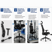 Factory Direct Premium Silla De Oficina Mécanisme d'inclinaison ergonomique en 3 étapes Chai de bureau pour les espaces de travail administratifs