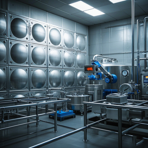 Réservoirs de stockage d'eau de 100000 litres Acier inoxydable SS304 de 5000 litres pour usage domestique et traitement de l'eau État utilisé - Product Image 4