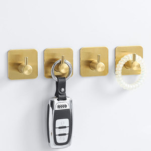 Vendita calda adesivo adesivo in acciaio inox ganci appendiabiti da parete oro gancio autoadesivo per il bagno - Product Image 3