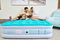 Lit d'air floqué en PVC pour 2 personnes OUTAFUN, matelas gonflable de camping, taille Queen, portable, pompe électrique intégrée, mobilier de maison