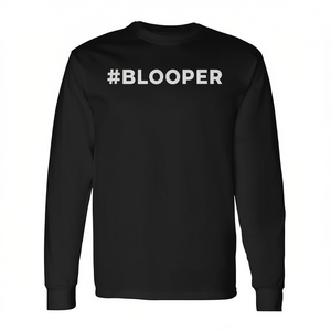 Blooper Hashtag T-shirt a maniche lunghe nera unisex taglia adulto - Product Image 2
