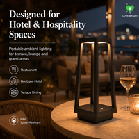 Lanterne de table LED sans fil rechargeable, flexible, simple, à courant continu réglable, à économie d'énergie, pour restaurant, hôtel, terrasse, patio