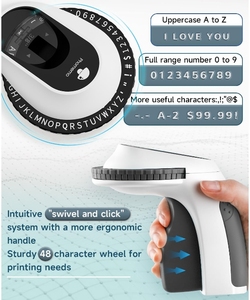 Phomemo E975 étiqueteuse de gaufrage autocollant d'étiquette d'imprimante portative vintage 3D adapté aux bandes d'étiquettes de gaufrage <span class=keywords><strong>dymo</strong></span> pour la maison - Product Image 6