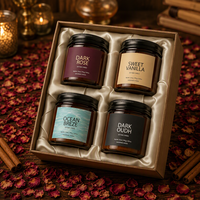 Ensemble de bougies votives en cire de soja 100% biologique, faites à la main, de luxe, bougies artistiques, pot en céramique, parfum personnalisé, boîte cadeau, maison, Pâques/Noël