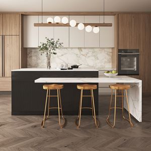Meubles de cuisine modernes sur mesure, en bois de haute qualité <span class=keywords><strong>et</strong></span> acier inoxydable, avec évier <span class=keywords><strong>et</strong></span> îlot central - Product Image 4