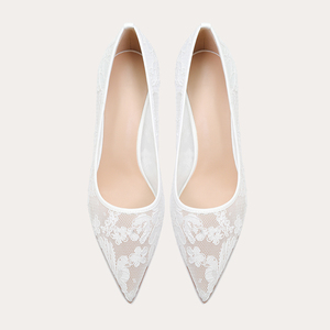 Tacchi Alti Sottili di Lusso per Spose <span class=keywords><strong>e</strong></span> Matrimoni, <span class=keywords><strong>Scarpe</strong></span> da Sposa <span class=keywords><strong>Bianche</strong></span> in Pizzo, Calzature di Lusso da Donna di Alta Qualità - Product Image 5