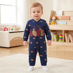 Vêtements pour bébé, combinaison en coton avec fermeture éclair pour tous les nouveau-nés, tenue pour bébé garçon, 6-24 mois, barboteuses dinosaures - Product Image 2