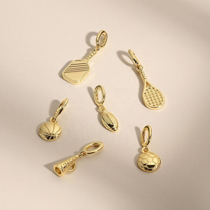 Sports Charms Gallery | PVD 18K Gold Stainless Steel Basketball Football Tennis Soccer Paddle Tennis Pendants for Jewelry Making - Product Image 6
