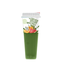 Natuurlijk zomerse tropische watermeloen-cantaloupe smaak sap in een aanpasbare beker, fruitdrank