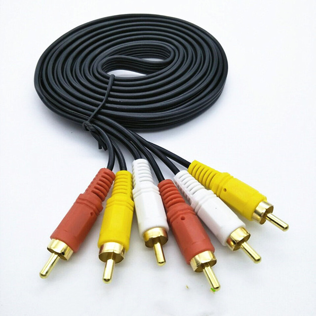 Gold Plated HDTV 3RCA Cable Black Male 3RCA Audio Video Converter Adapter for TV DVD PVC Jacket Twisted Pair XLR Connector Type