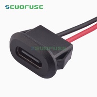 Connecteur étanche USB-C à 2 broches, type C, compression directe, prise femelle à 2 broches, interface de charge avec terminal PH2.0