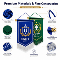 Drapeau de supporter personnalisé imprimé en polyester, guirlande à franges, décoration murale, souvenir pour équipes sportives, scolaires et clubs, vente en gros