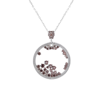 Derniers bijoux en argent sterling 925 plaqué or 18 carats avec pendentifs uniques en pierre principale en zircon pour cadeaux