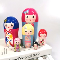 Cadeau de Noël de poupée imbriquée colorée pour enfants russes en bois de Lotus personnalisé