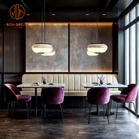 Ensemble de meubles de luxe haut de gamme en velours blanc et violet marbré pour hôtel, café, restaurant, table, chaise, canapé, banquette