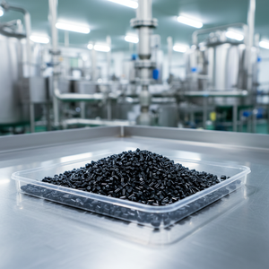 Granulés plastiques <span class=keywords><strong>de</strong></span> masterbatch noir transparent PP haute concentration pour applications <span class=keywords><strong>de</strong></span> calandrage et d'extrusion - Product Image 1