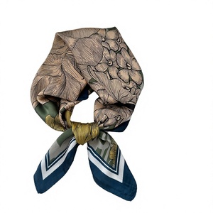 High-end Summer <b>Silk</b> <b>Scarf</b> <b>Lady</b> 70*70cm Square Women Soft Satin Headband Foulard Bag Ribbon Wholesale Custom LOGO Design Print - Product Image 2