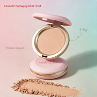 Boîtier compact rond mat rose vide pour poudre, capacité 5-6g, avec miroir, pour illuminateur cosmétique, emballage maquillage OEM ODM
