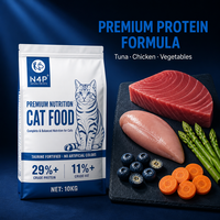 Nouvelle Formule Premium 10KG N4P Aliment Sec pour Chats Protéines de Poulet, Thon et Saumon Fortifiées en Taurine Riches en Oméga pour un Pelage Brillant