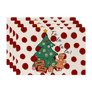 Weihnachten Tischs ets Esstisch Dekorationen Gedruckte Urlaub Tischs ets Isolier matten Küche und Home Servietten Stoff - Product Image 6