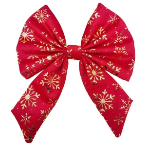 Lazo Decorativo Navideño Personalizado de Terciopelo con Estampado Dorado para Árbol de Navidad - Product Image 2