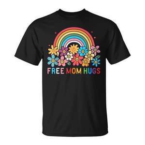 Free Mom Hugs <b>Rainbow</b> Pride <b>T</b>-<b>Shirt</b> Unisex Adult Size S M L XL XXL - Product Image 1