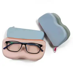 स्वनिर्धारित लोगो रबर चश्मा थैली सिलिकॉन अपने लोगो के साथ धूप का चश्मा बैग