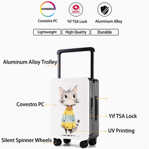 2025 חדש PC נסיעות לשאת-ons תיק מטען מטען מטען מותאם אישית רחב טרולי מטען נסיעות עסקים מזוודות 20 אינץ' - Product Image 2