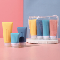 Gel cosmétique pliable personnalisé, 37ML, 60ML, 89ML, bouteilles de toilette pour le lavage des mains, ensemble de bouteilles de voyage en Silicone