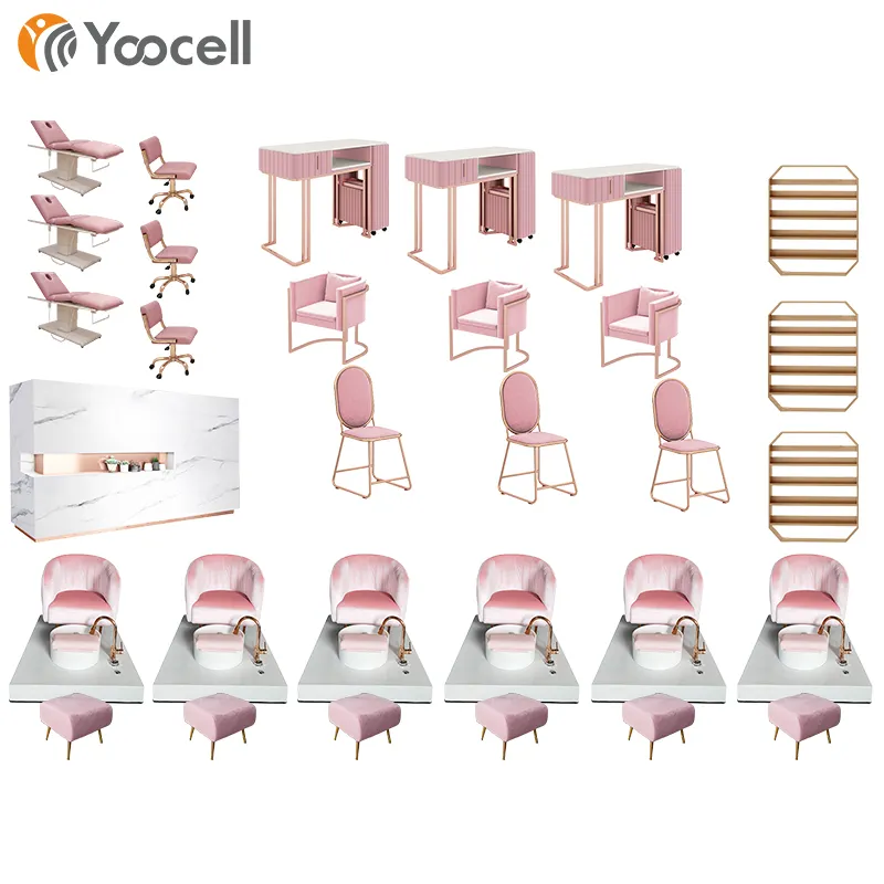 Yoocell Neue ankunft Rosa und Gold Spezielle design Multifunktionale möbel für schöne schönheit salon und schönheit spa