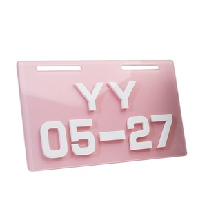 Plaques <span class=keywords><strong>d</strong></span>'<span class=keywords><strong>immatriculation</strong></span> britanniques personnalisées sur mesure, lettres 3D en gel acrylique, finition brillante, couleur personnalisée, ajustement universel - Product Image 5