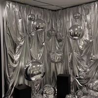 Rideau de fond en tissu métallisé or et argent, décorations de plafond pour mariage, drapé brillant pour chaise de photomaton, décor de scène