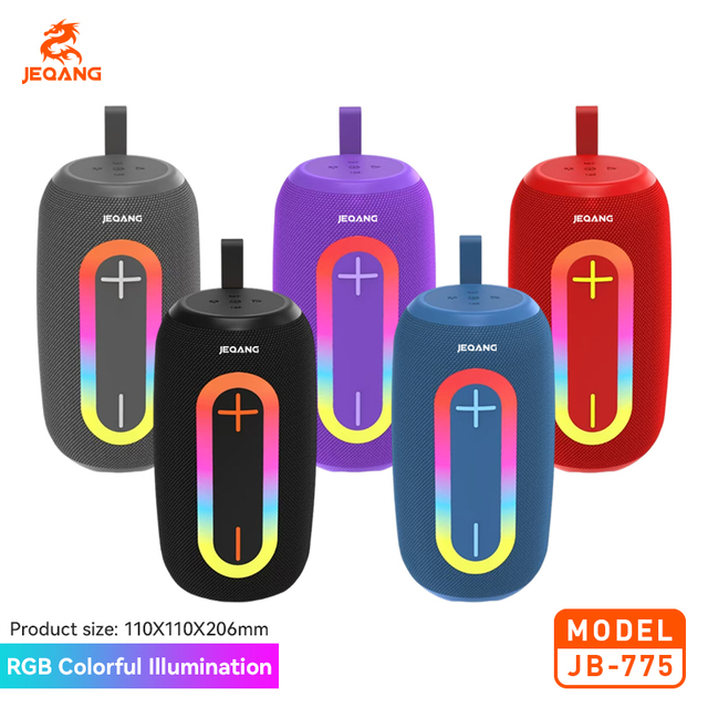 JB-775 Wireless for Speaker 1200mAh Battery USB Rechargeable Portable Party RGB LED 66MM Bass Driver Plastic Home Outdoor