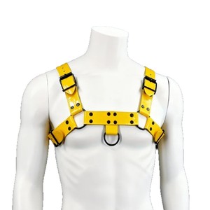 สายรัดหนังสำหรับผู้ชาย สีเหลือง สายรัดหน้าอก สำหรับการแสดงบนเวที - Product Image 5