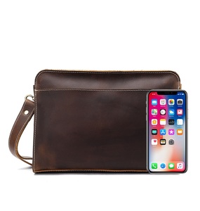 Borse da <span class=keywords><strong>uomo</strong></span> in pelle di cavallo pazzo retrò borse <span class=keywords><strong>a</strong></span> <span class=keywords><strong>mano</strong></span> di grande capacità in vacchetta da viaggio d'affari pochette in vera pelle - Product Image 3