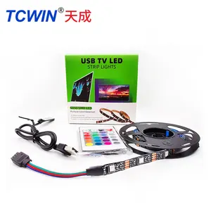 来自中国的Led电视背光灯制造商5V USB IP65 IP20黑色PCB板，带遥控LED灯带组