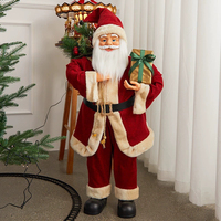 Figurine de Père Noël debout, décoration de Noël avec boîte cadeau et sac, 30 45 60 90CM, ornement de table, vente en gros