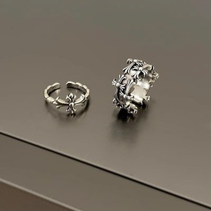 Usine prix de gros ancien Style sombre Hip Hop Punk ouvert réglable religieux <span class=keywords><strong>croix</strong></span> anneau pour femmes hommes Couple bijoux - Product Image 2