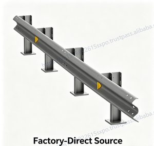 Barrière anti-collision à trois poutres thermolaquée, conforme EN 1317 N2, avec rondelle de poutre, norme d'exportation, fourniture directe d'usine, poteau MASH TL3 U - Product Image 2