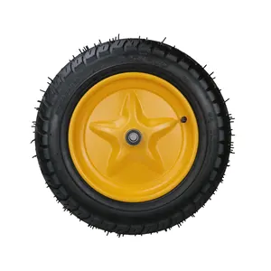 Hanak 76, 수레 바퀴-펑크 방지-PU 발포 휠, 노란색/검정색, 직경 휠 400mm, 림 75mm, 축 20
