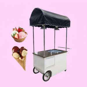 2025 108L DC 12v Solar Powered Ice Cream Cart With <b>Freezer</b> Fridge Refrigerator Tricycle Bike - Product Image 1
